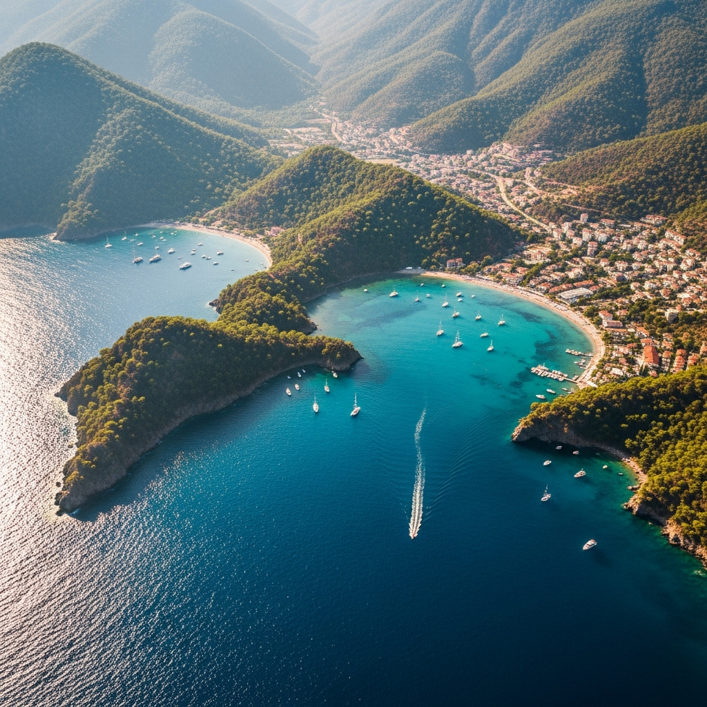 Fethiye koylarının ve sahil şeridinin havadan nefes kesici görünümü