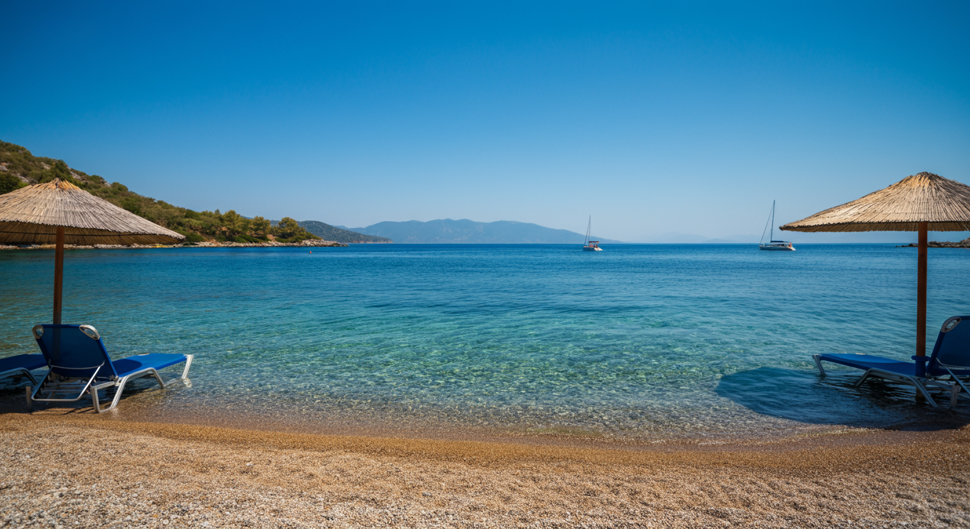 A relaxing beach scene in Turkey