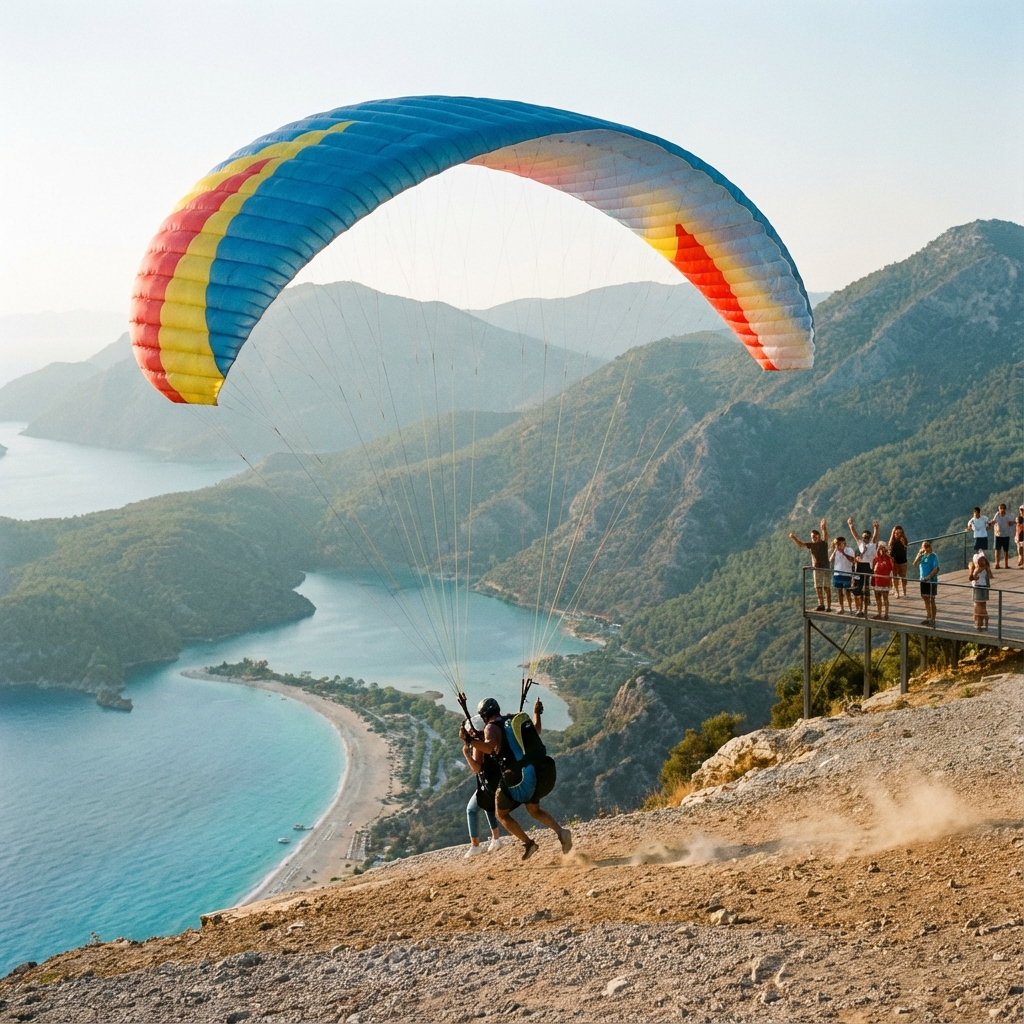 Paragliding Takeoff Moment